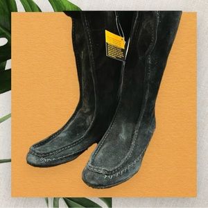 New Gola Suede Mid- Calf Boots , Side Zip, Black or Brown  in Multiple Sizes